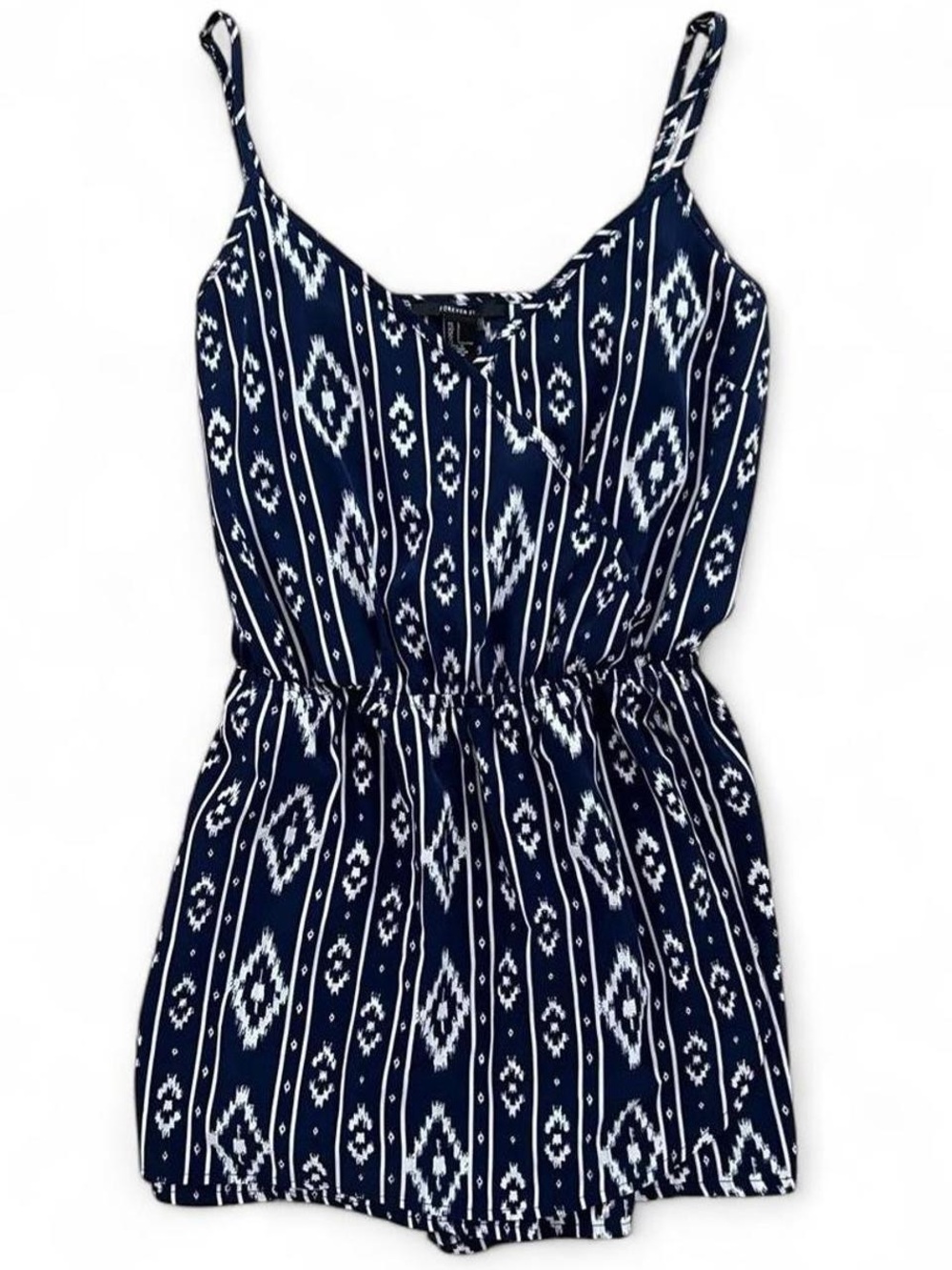 Romper Navy White Boho Summer Women’s Large